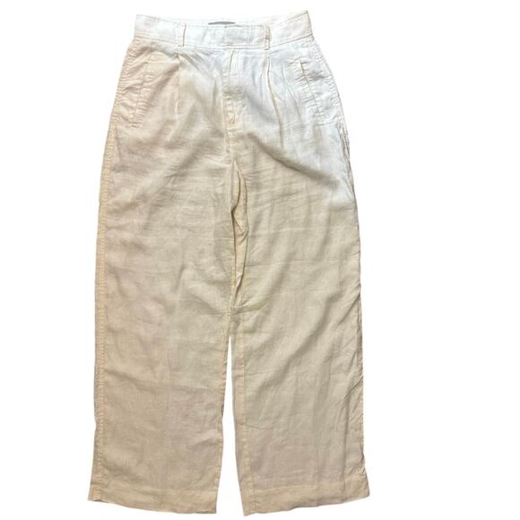 Everlane The Linen Way High Drape Pant In Bone Size 8 - Picture 3 of 8